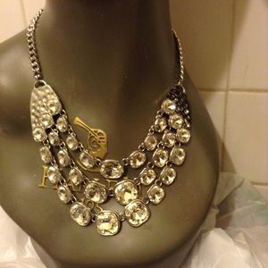 Silver layer rhinestone necklace set. Gorgeous